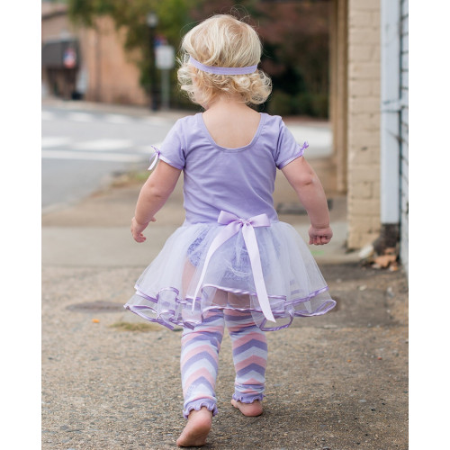 「夏末下殺」美國RuffleButts 芭蕾舞伶蓬裙短袖洋裝 薰衣草紫款