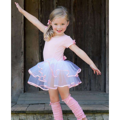 「夏末下殺」美國RuffleButts 芭蕾舞伶蓬裙短袖洋裝 粉紅款